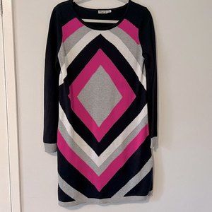 ELIZA J Long Sleeve Colorblocked Sweater Dress